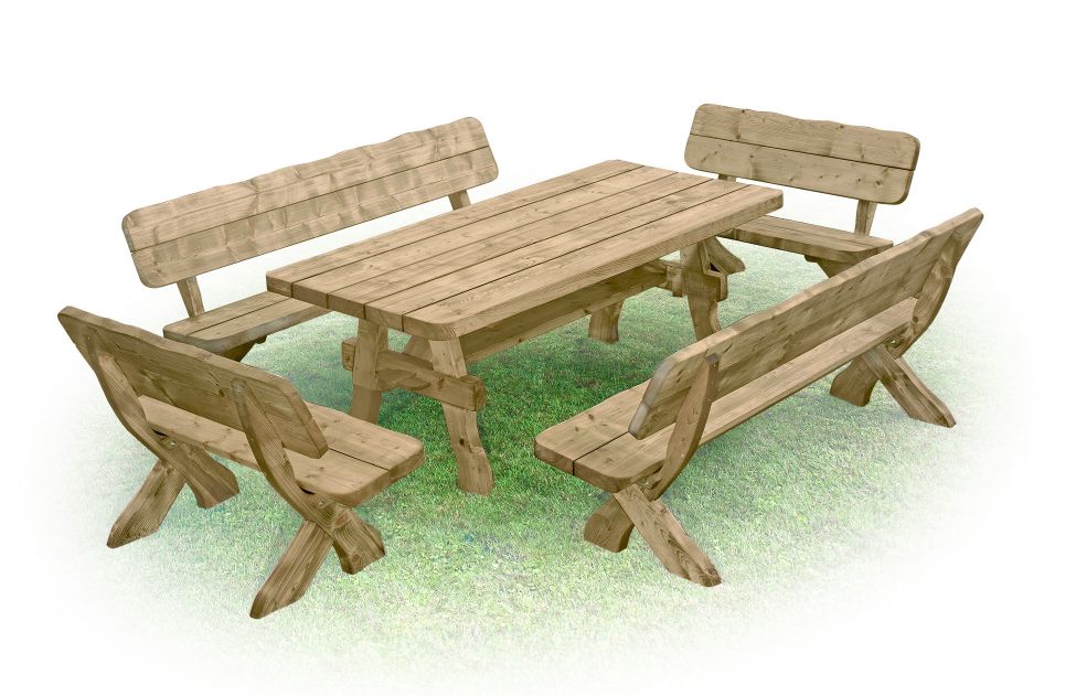 Salon de jardin en bois massif – Salon de jardin du style rustique ... Salon de jardin en bois massif – Salon de jardin du style rustique ...