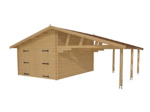 Garage en kit avec l'abri voiture GRANVILLIER, 44mm