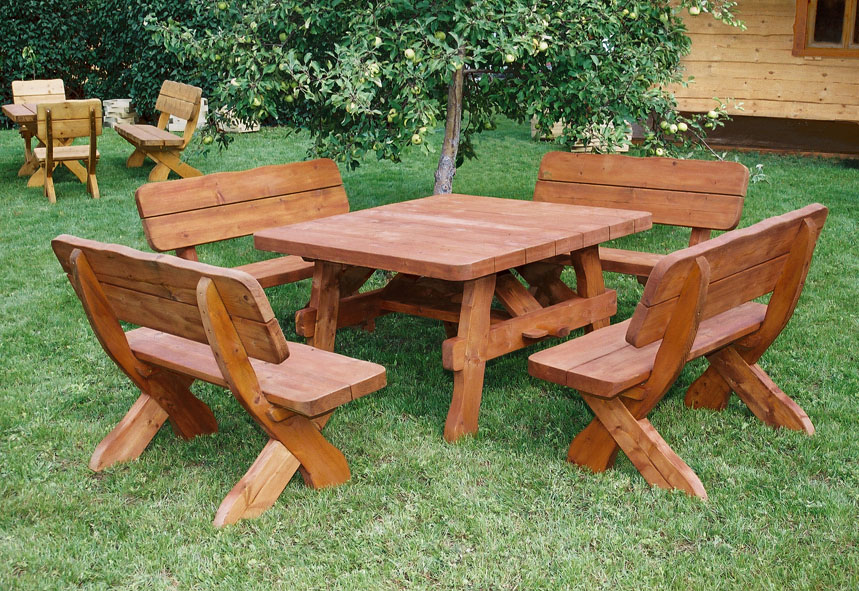 Salon de jardin en bois massif – Salon de jardin du style rustique ... Salon de jardin en bois massif – Salon de jardin du style rustique ...