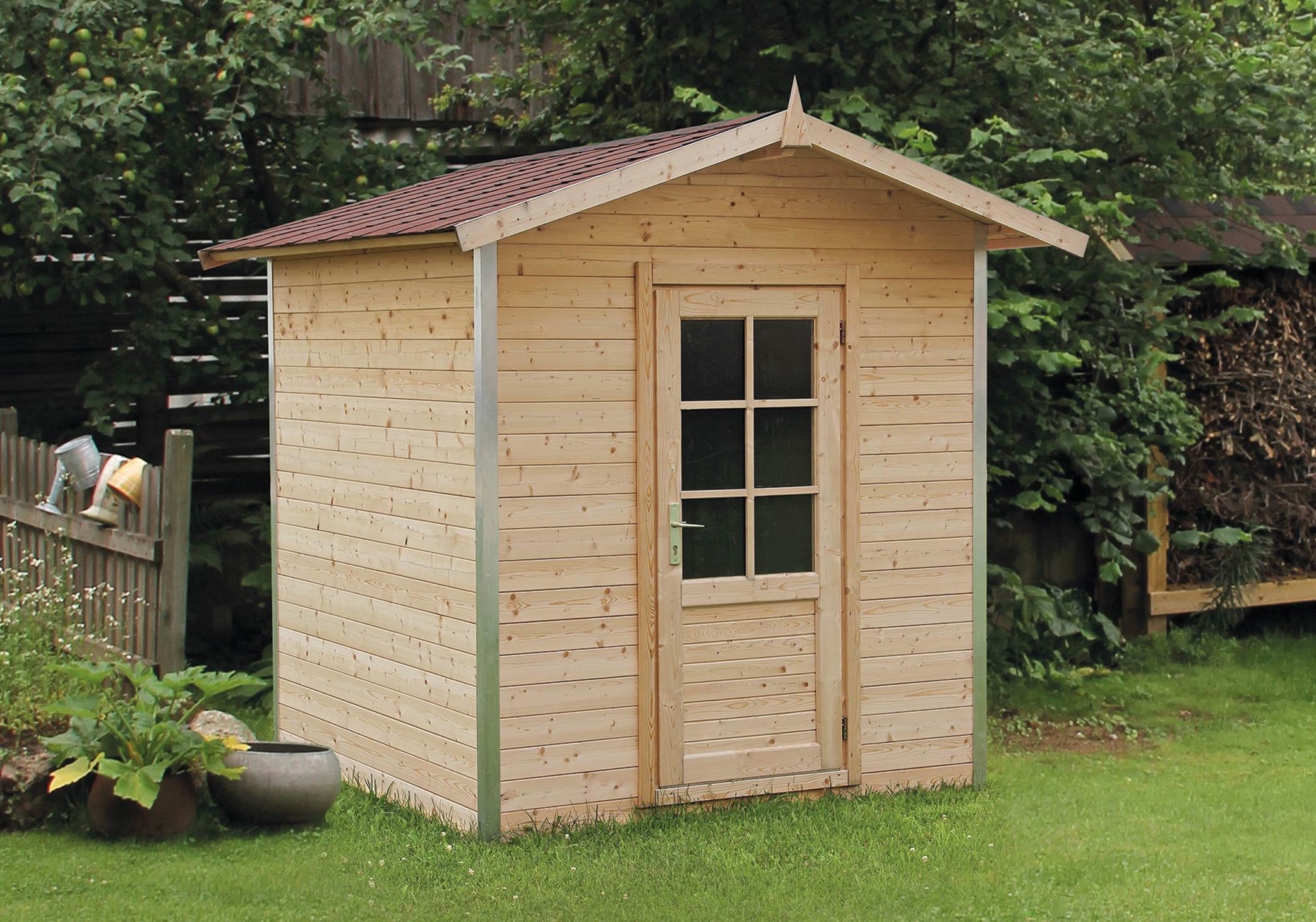 Abri de jardin angle en aluminium - Mimoza 4 - Abri Bois Kit